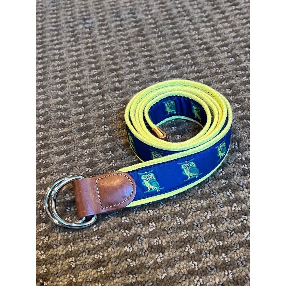 🦉Bonobos Webbed yellow belt with owls.  51.5"L Women’s XL. EUC!🦉
